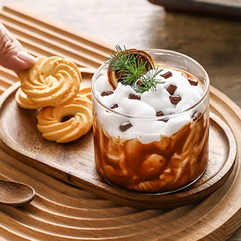 1 Pcs Serving Tray Oval Wood Natural Dessert Cup Tray Small Wooden Cheese Plate Tableware