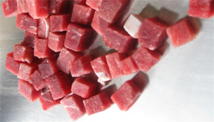 500-600kg/h Beef Cubes Cutter Machine Hydraulic Meat Dicer Cube Cutting Machine