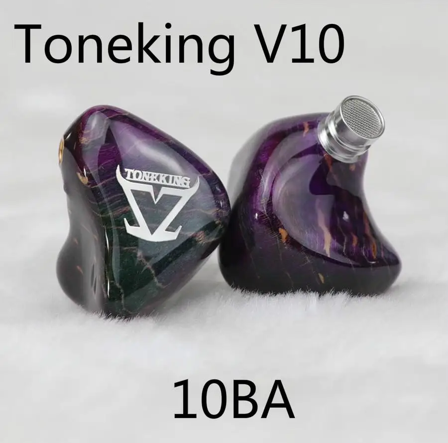 

TONEKING V10 10 Balanced Armature 10BA Hifi Music Monitor Studio Customized Hand Made Audiophile Musician MMCX Earphone Earbuds