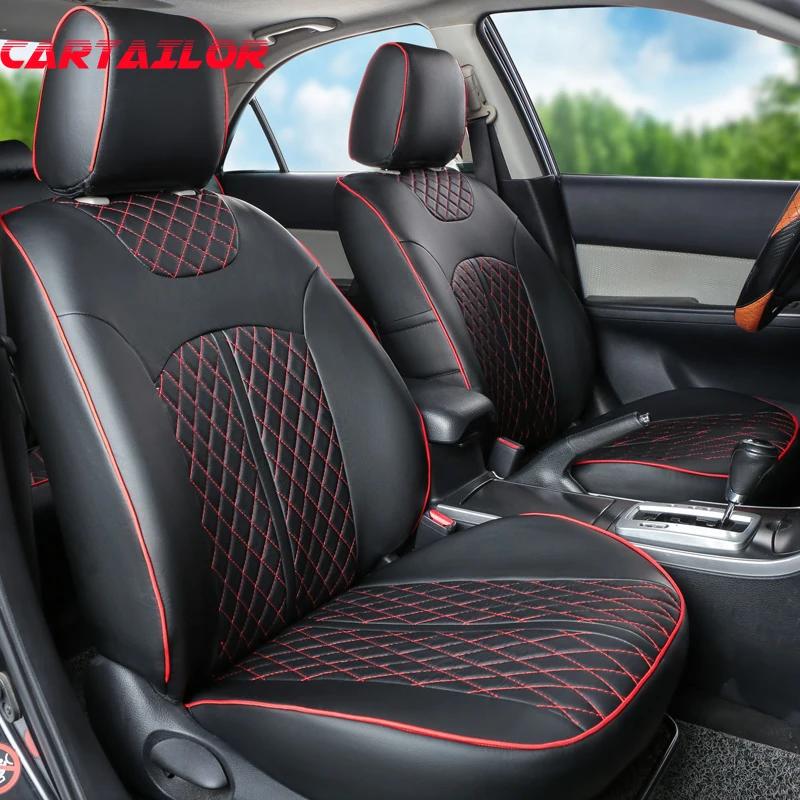 CARTAILOR Car Seat Protector for Nissan Patrol y61 y62 Seat Covers Accessories PU Leather Car Seat Cushion All 3 Rows Complete