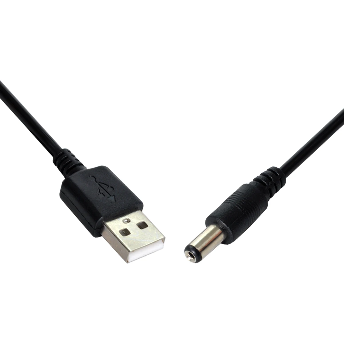 CY Cable  80cm DC 5V USB 2.0 A Type Male To 5.5 x 2.1mm DC Power Plug Barrel Connector Adpter Cable Black Color