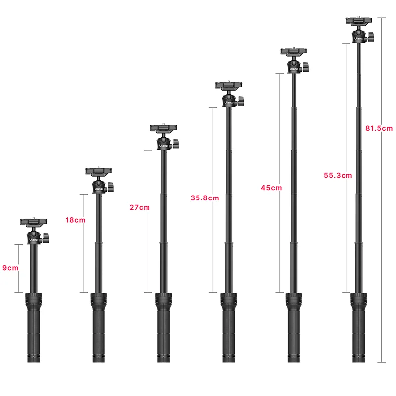 Ulanzi MT-34 Mini Tripod for Phone Multi-functional Extendable Tripod Cold Shoe Extension Microphone LED Light for DSLR Vlog