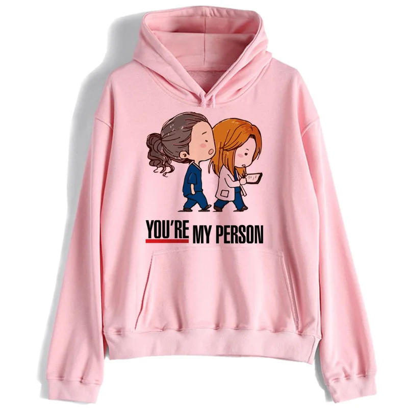 Greys Anatomy Women Hoodie You\'re My Person 90s Tumblr Polyester Sweatshirt female hooded Pullover Long Sleeve cartoon