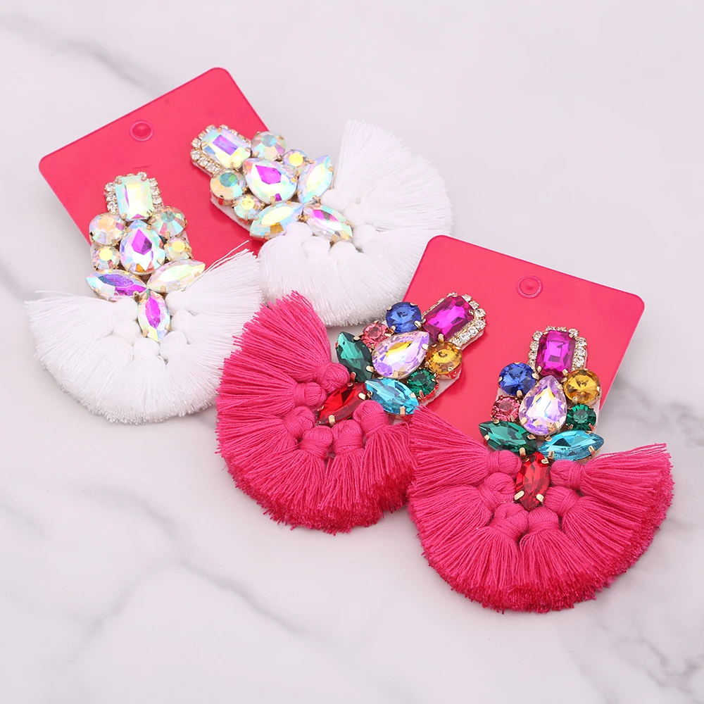 Aretes Boho Statement Bohemian Big Fringed Tassel Drop Earrings For Women Handmade Ethnic Shell Beads Dangle Earrings Brincos