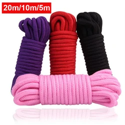 Soft Cotton Bondage Rope, Corda de ligação, Brinquedos Sexuais de RPG, Escravos, Produtos BDSM, Jogos para adultos, Fêmea, 5m, 10m, 20m