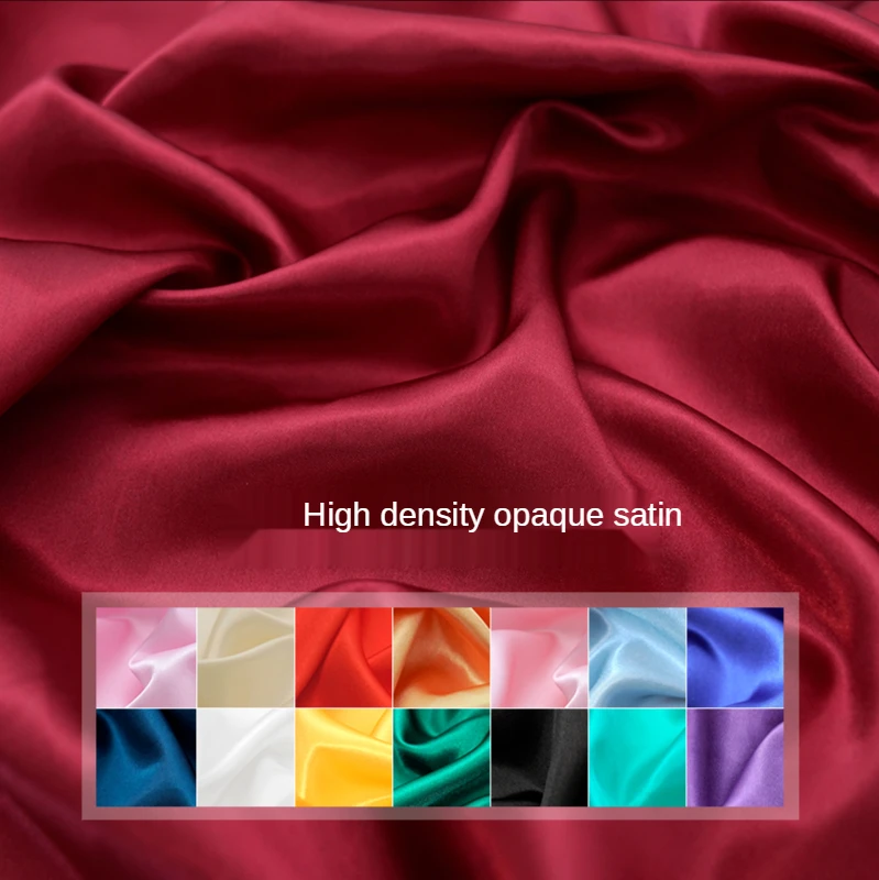 Satin polyester fabric Highend satin dress Simulation silk cloth Gift box lining cloth Satin satin Solid color sewing fabric