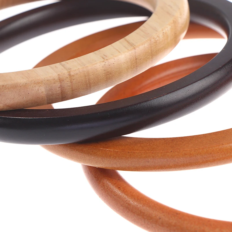 1pc D Round Handcrafted Wooden Handle for Handmade Handbag DIY Tote Purse Frame Making Bag Hanger Bag Strap Tote Bag Accessories