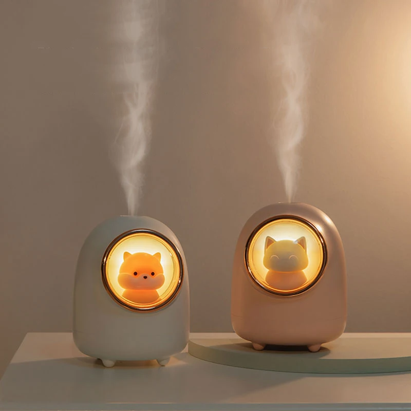 Cute Space Capsule Hamster Humidifier Diffuser Portable Home Office Mini Mist Maker 45ml/H Silent Bedroom Sprayer Life Appliance