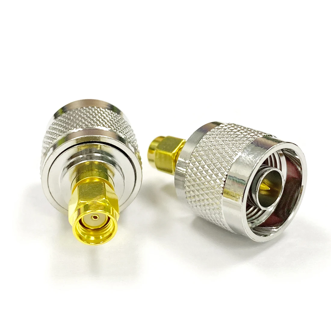 1pc N  male plug  switch RP-SMA  male plug inner hole  RF Coax Adapter convertor Straight   Nickelplated  NEW wholesale