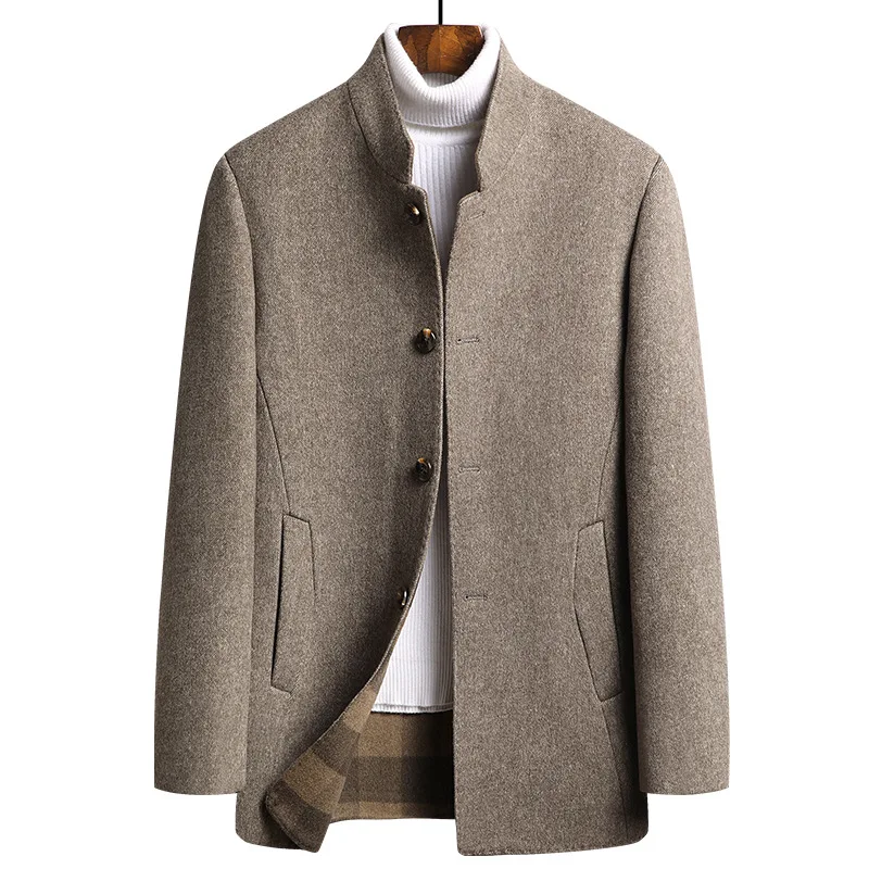 

Fashion Men Wool & Blends Mens Casual Business Trench Coat Mens Leisure Overcoat Male Punk Style Blends Dust Coats Jackets