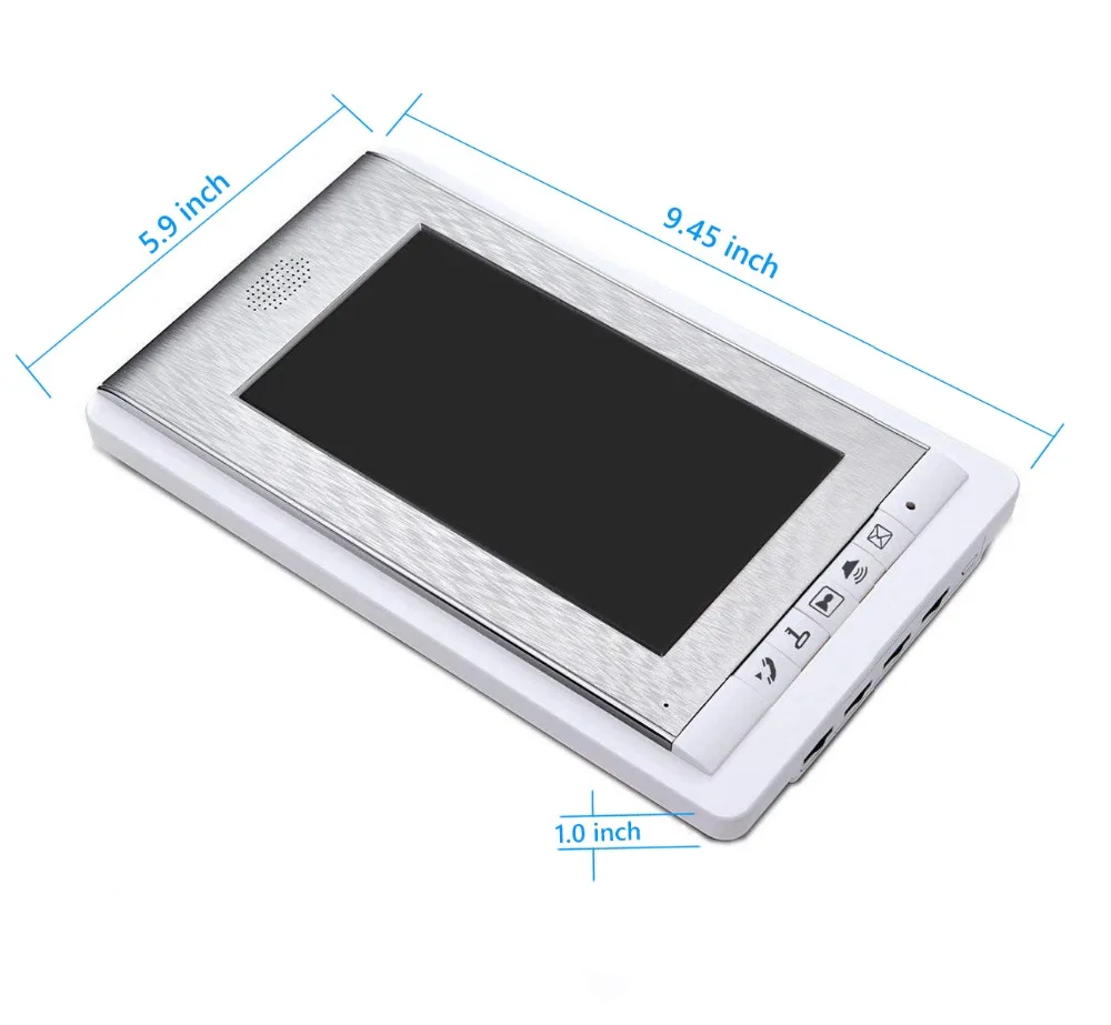 7 بوصة لون شاشة LCD 2-Way حر اليدين فيديو انتركوم باب الهاتف الجرس مراقب السلكية ، ودعم الرصد ، وفتح ، والاتصال الداخلي