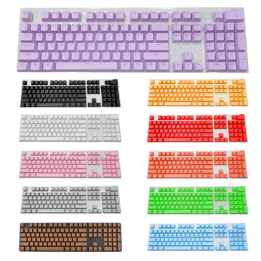 Teclas de teclado mecánico Universal de 104 piezas, teclas ergonómicas en blanco para Cherry MX, reemplazo de teclado mecánico retroiluminado