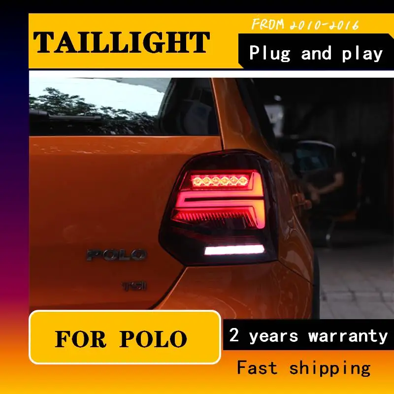 

Стайлинг для автомобилей VW POLO: задние фонари 2006-2016, светодиодные задние фонари для VW Golf MK6, DRL+тормозные огни+габаритные огни+динамический указатель поворота
