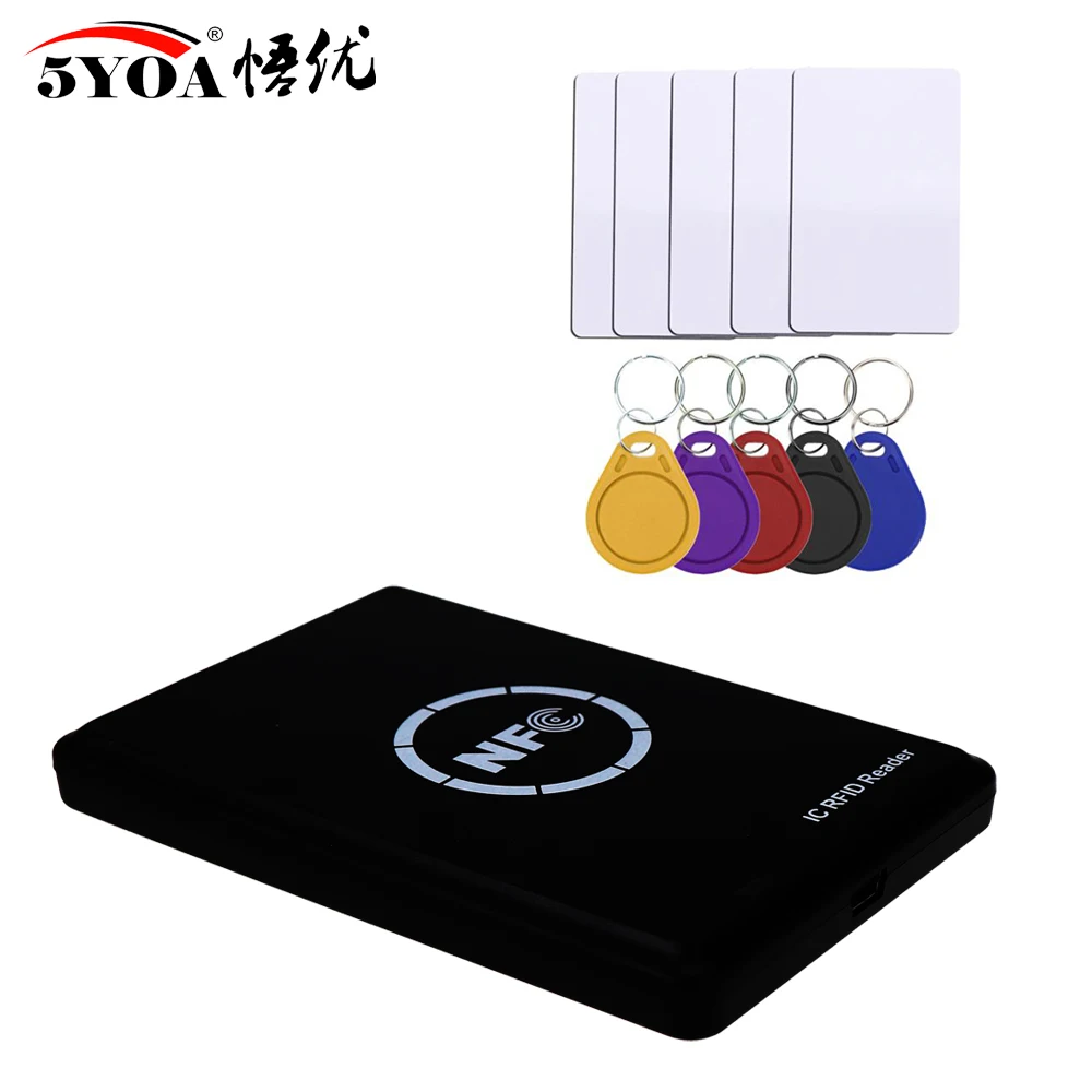 RFID Card Reader Copier Duplicator Key fob NFC Smart Card Reader Writer 13.56MHz Encrypted Programmer uid keyfobs