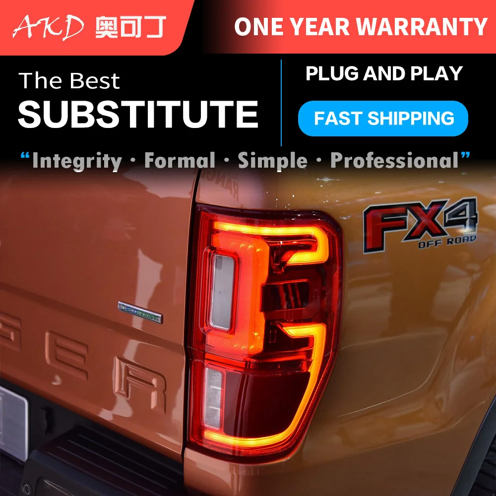 Auto Parts For Ford Ranger Taillight 2016-2018 latest Styling LED  Taillight DRL Brake reversing light Car Accesorios Modified