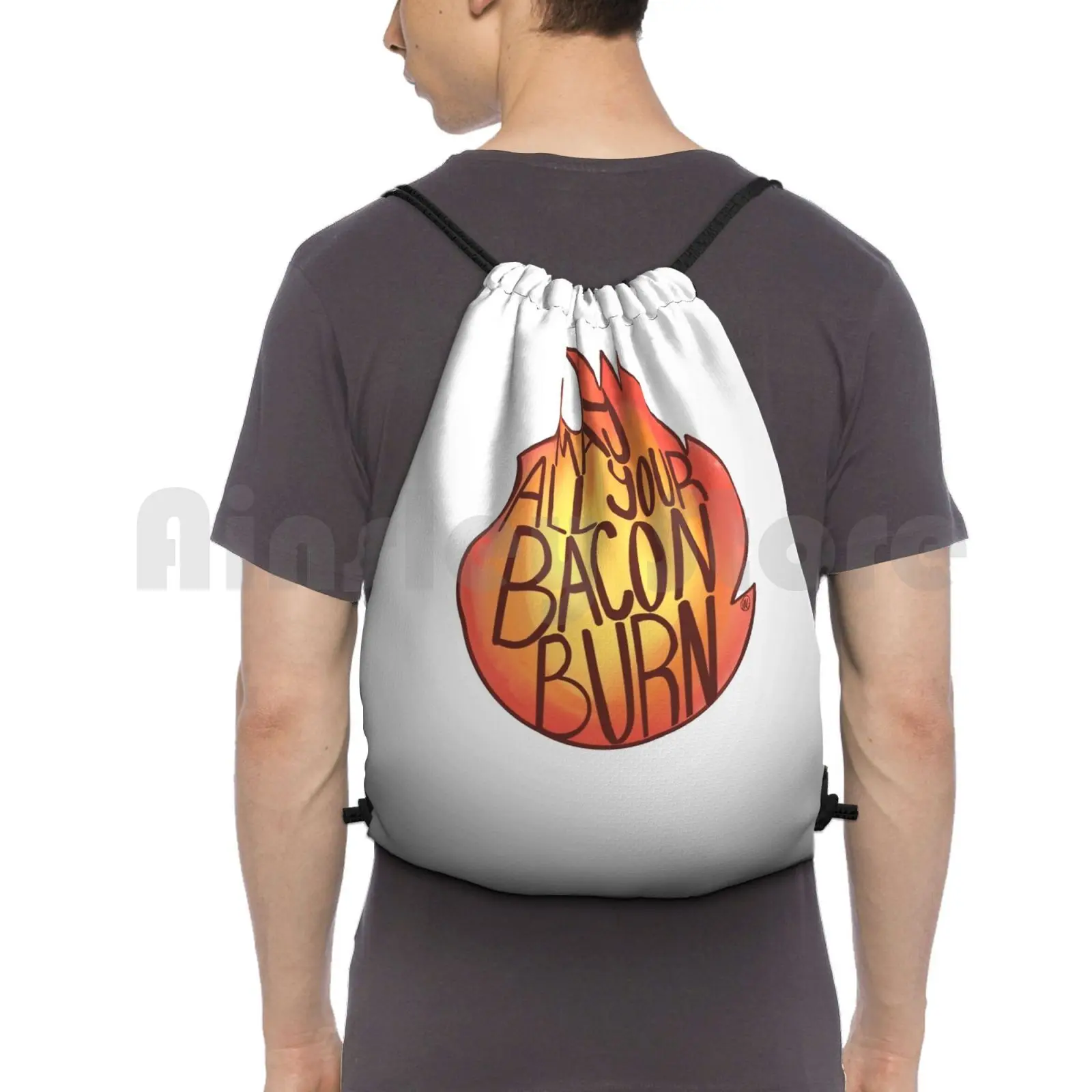 Calcifer Quote Backpack Drawstring Bags Gym Bag Waterproof Calcifer Dianna Wynne Jones Studio Ghibli