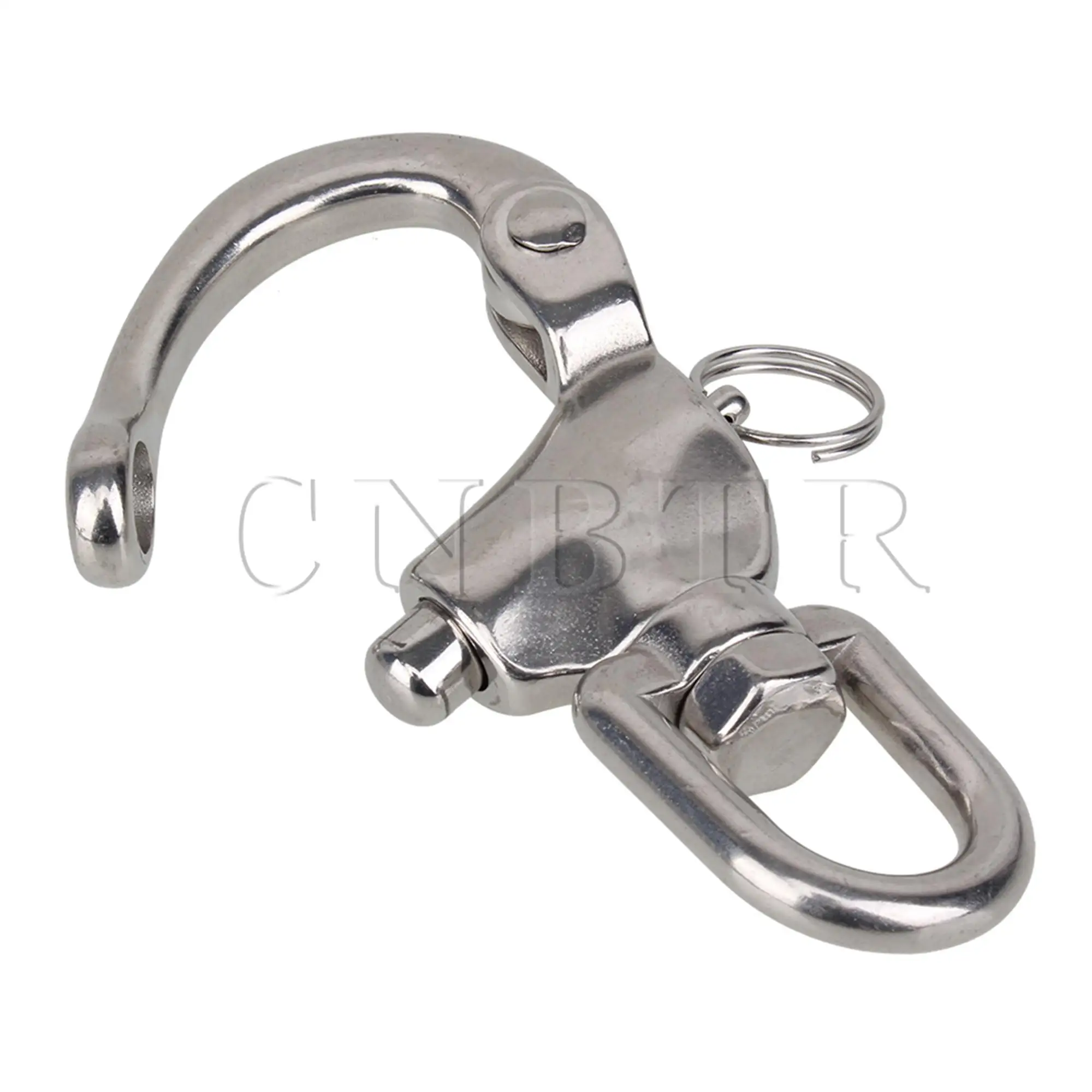 CNBTR 128mm Swivel/Jaw Snap Shackles 304 Stainless Steel Quick Release Bail Rigging