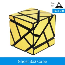 Lefun-cubo mágico fantasma de base preta, 6cm, formato estranho, brinquedos educativos, adesivo, quebra-cabeças