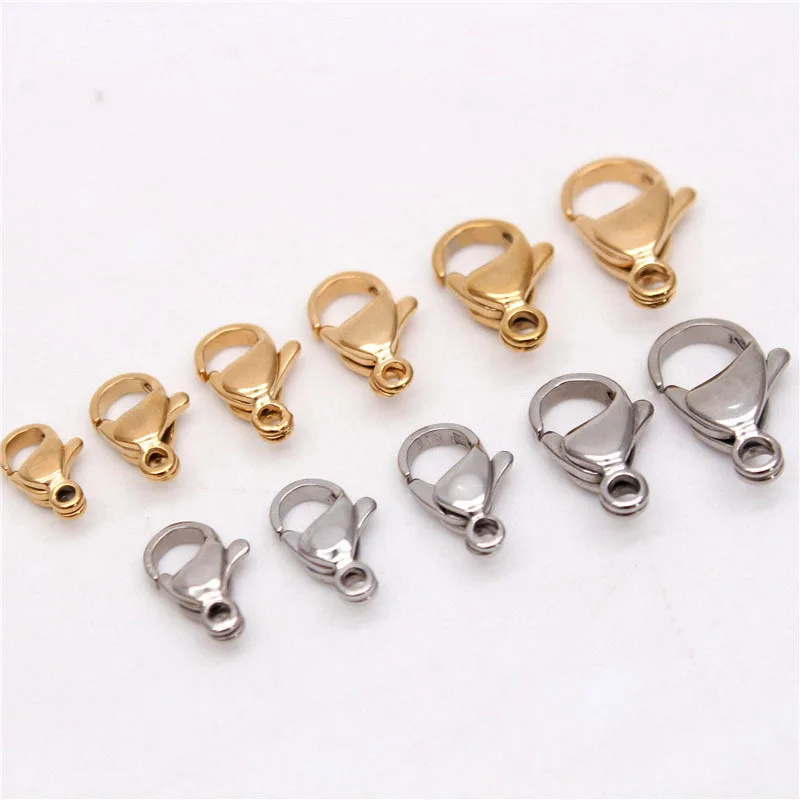 

50Pcs/Bag Stainless Steel Lobster Clasp Plating Gold Lobster Clasp