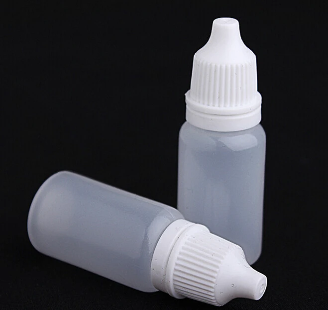 10 ml lege plastic druppelflesjes containerflesjes, pak voor oplosmiddelen, lichte oliën, verf, essentie, oogdruppels, zoutoplossing