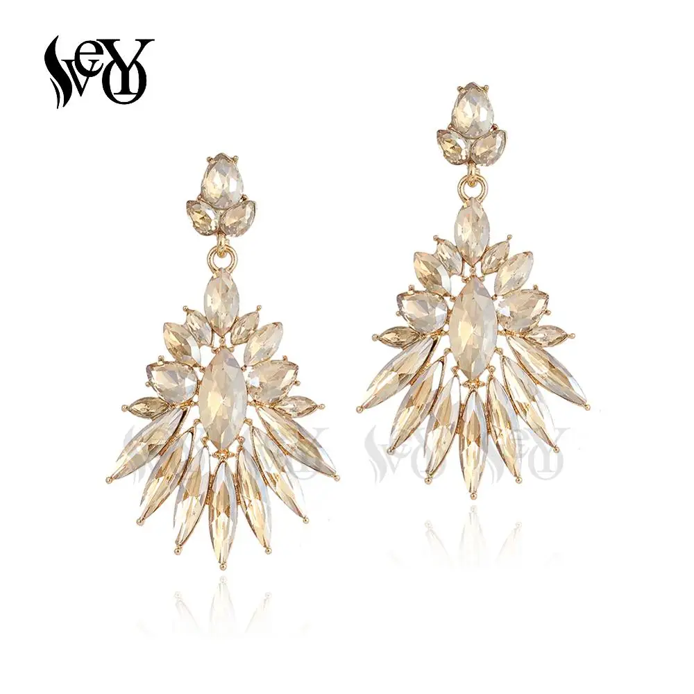 VEYO Geometry Crystal Drop Earrings Vintage Party Dangle Earrings for Women Fashion Jewelry Gift New image 3