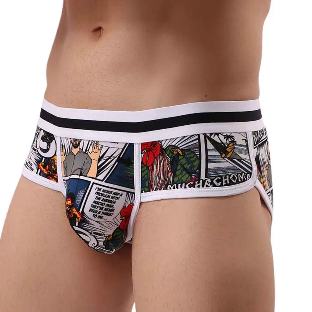 Hot ！Men Sexy Underwear Longjiang Men\'S Underwear Sexy Mid-Waist Breathable Cotton Boxer Shorts Printed Underwear  трусы мужские