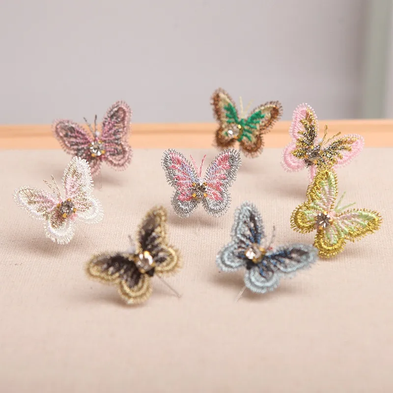 4PCS/Set 3D Stereoscopic Butterfly Patches Lace Fabric Embroidery Headwear Clothing Sewing Supplies DIY Decorate Accessories