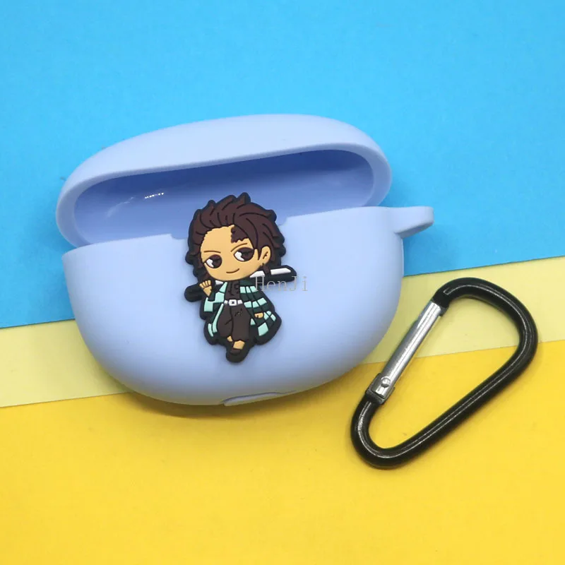น่ารักการ์ตูน Demon Slayer หูฟังซิลิโคนสำหรับ Huawei Freebuds 4i ชุดหูฟัง Protector Shell อุปกรณ์เสริม Hook