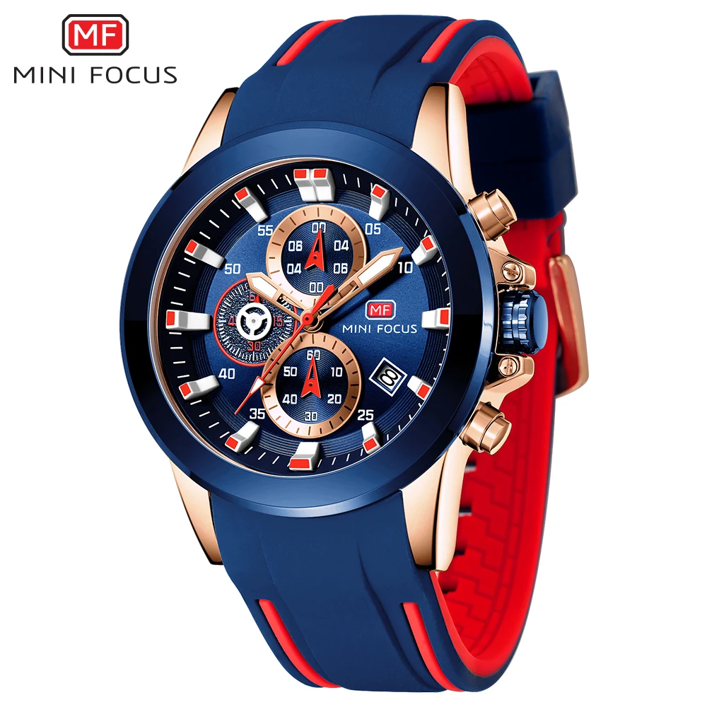 Mini Focus Chronograaf Heren Horloges Merk Luxe Casual Sport Datum Quartz Siliconen Horloges Waterdicht Heren Polshorloge Man