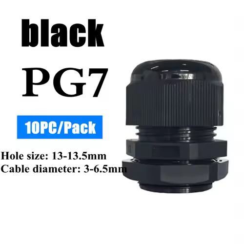 1/2/5/10pcs Waterproof Cable Gland Cable Entry IP68 PG7-PG36  White/Black Nylon Plastic Connector Joint - Image 20