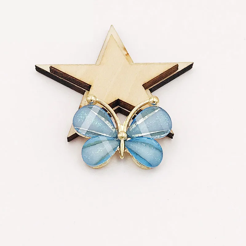 10 Stück/Los 2,2*2,8CM Harz-Legierung Flache Schmetterlingsknöpfe für DIY-Kleidungsapplikationen, Metall-Hochzeitsverzierung, Schmuck und Bastelarbeiten – Detail 8