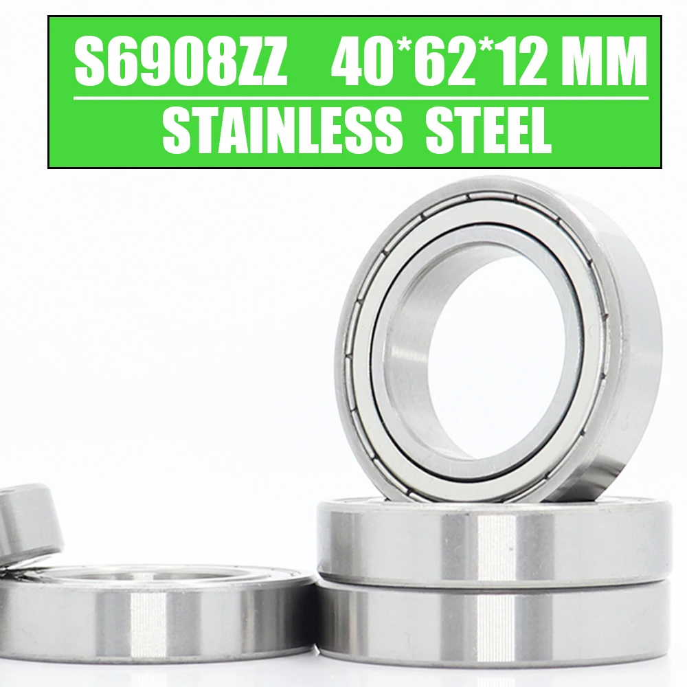 S6908ZZ Bearing 40*62*12 mm 5Pcs High Quality 440C S 6908 Z ZZ S6908  Stainless Steel S6908Z Ball Bearings