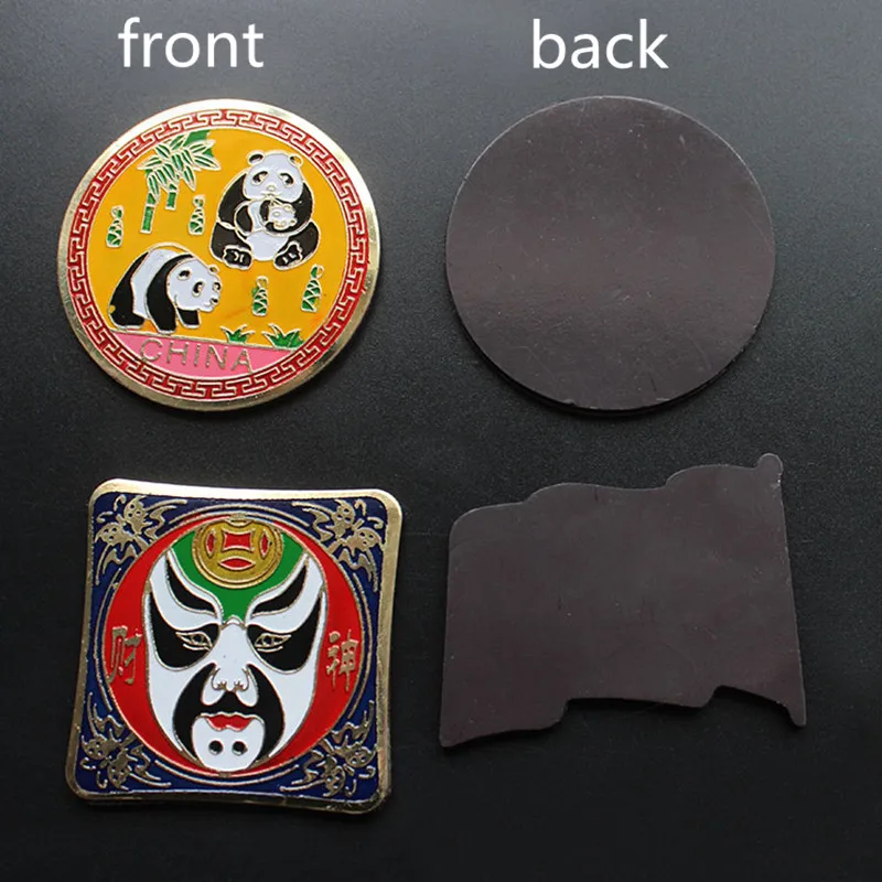 10pcs Ethnic Cloisonne Enamel Metal Fridge Magnets Souvenir Gift Colorful Chinese style Refrigerator Sticker Home Decorative