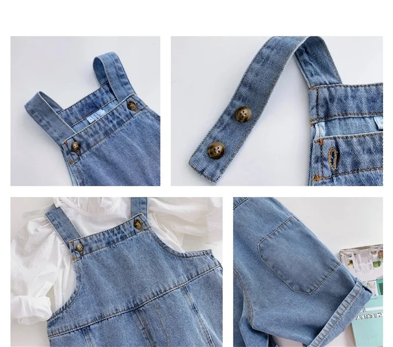 2025 Herbst Neue Kinder-Latzhose, Baby Jungen Mädchen Lässiger Jeans-Overall, Einfarbiger Freizeitanzug, 1-7 Jahre, Hochwertige Latzhose für Kinder – Detail 3