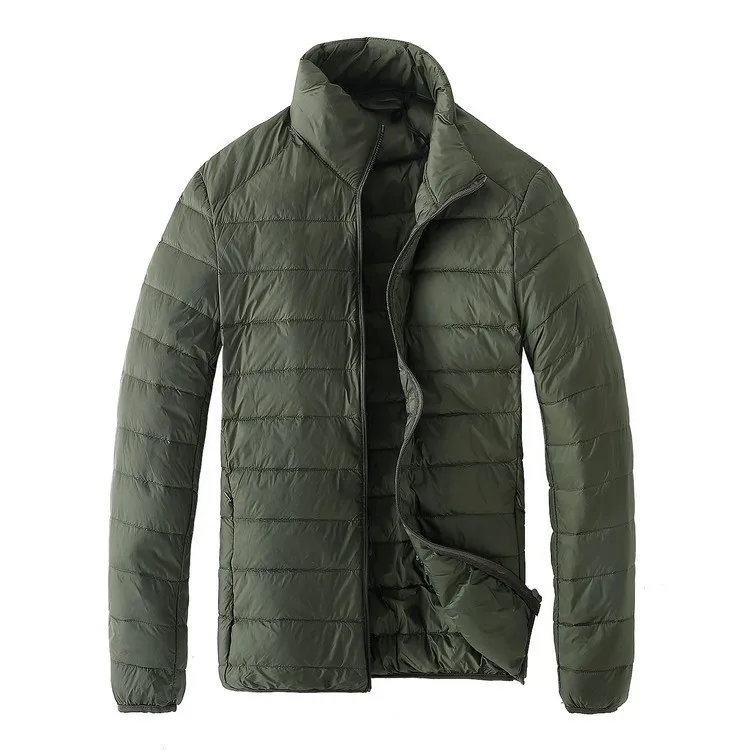 2026 Men's Lightweight Warm Coat, Winter Parkas Jacket Royal Blue Black Gray Red Green Male Light and Thin Coats