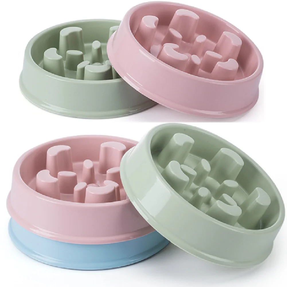 

Pet Slow Food Bowl Non-slip Dog Feeder Anti-gulping Food Plate Dogs Cats Feeding Food Bowls Plastic Puppy Cat Eating Dish