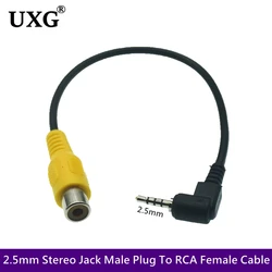 AV In Video Cable Adapter 2.5mm AV Jack Male Plug To RCA Female Adapter Cable For GPS Rear Camera Sound Card Bluetooth Car