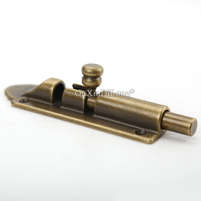 5PCS Lengthened Antique Brass Doors and Windows Bolts Slide Latch Lock Bolt Latch Barrel Wooden Gate Anti-Theft Hardware GF765