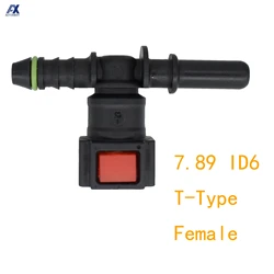 7.89 ID6 T-Type Auto Car Fuel Line Hose Quick Release Connect Connector Nylon Fitting Female Connector Automotive Accessories