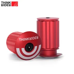 ThinkRider 2PCS Bicycle Handlebar Handle Grip Bar Cap End Plug Aluminum Alloy Mountain Road Bike Handlebar End Plugs parts