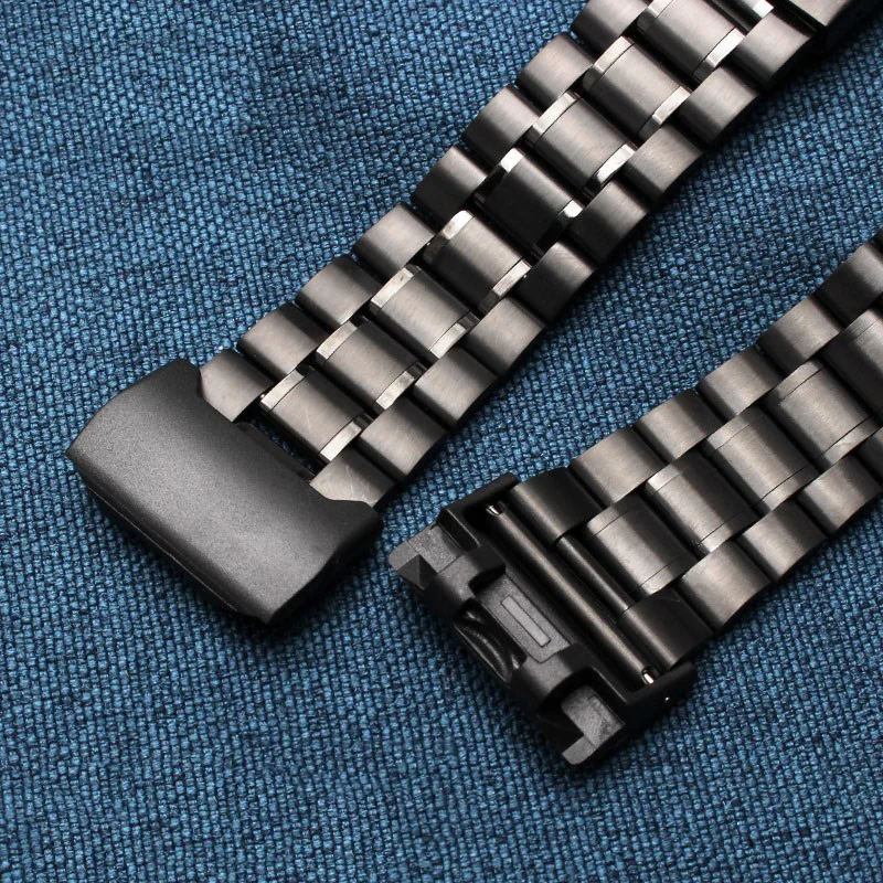 Stainless Steel Watch Band Adapter for CASIO G-Shock Modified GG-1000/GWG-100/GSG-100 Men\'s Black Bracelet Strap