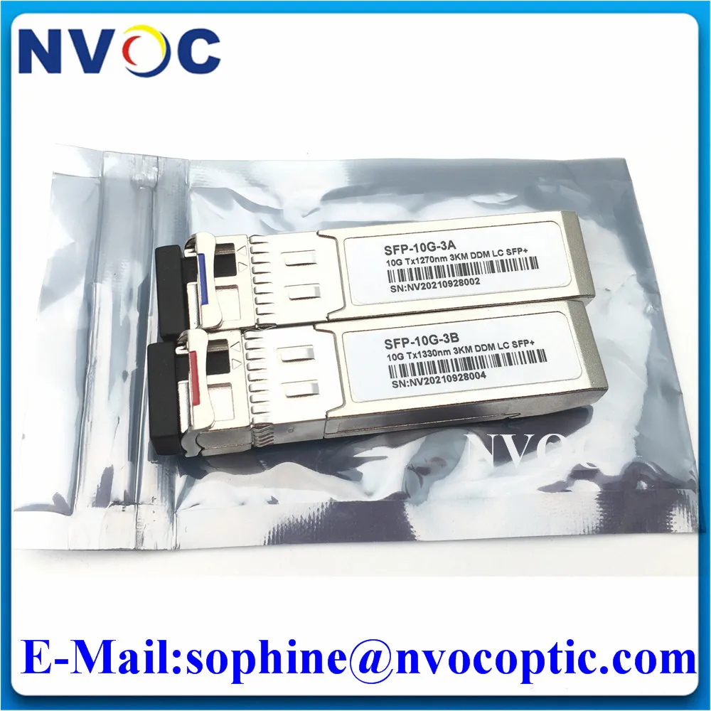 2Pair 10G BIDI 3KM LC SFP,Strong Compatibility WDM SFP+ Simplex 1270/1330nm DOM Cisco/Mikrotik Switch