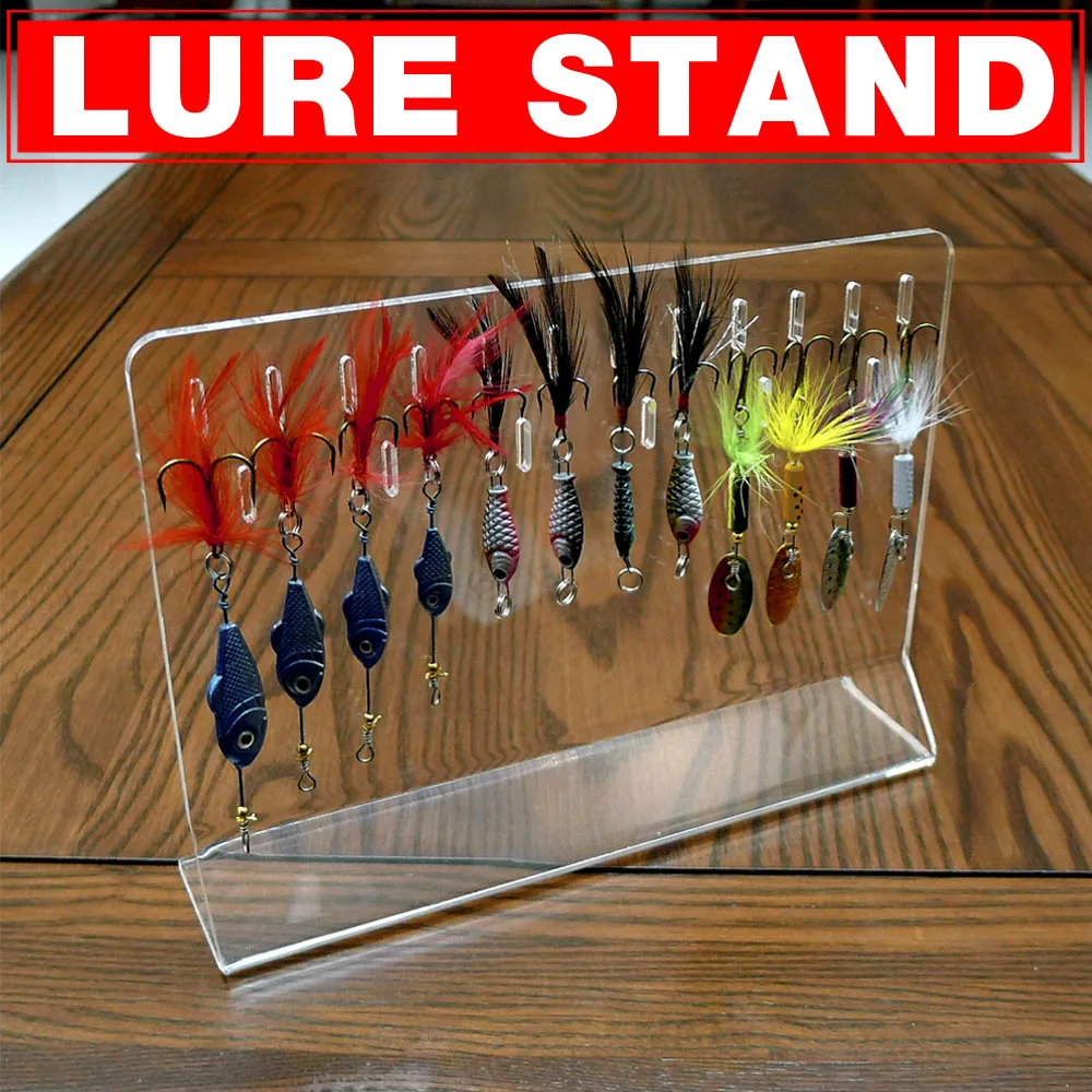 Trout Fly Fishing Hooks Fly Insects Fishing Lure Spinner Bait Fishing Lure Acrylic Display Stand Shelf Holder Storage Decoration