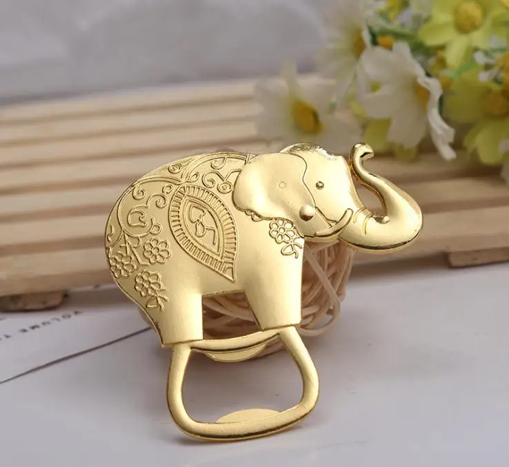 300pcs Golden Elephant Bottle Opener Wine Beer Openers Champagne Wedding Gifts Party Favor Elephant Opener SN2977