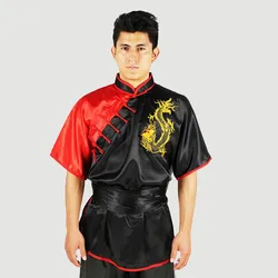 Tai Chi Martial Arts Clothing Suits Embroidered Dragon Chinese Clothes for Men Polyester Anti-Wrinkle Reflective Kung Fu Uniform