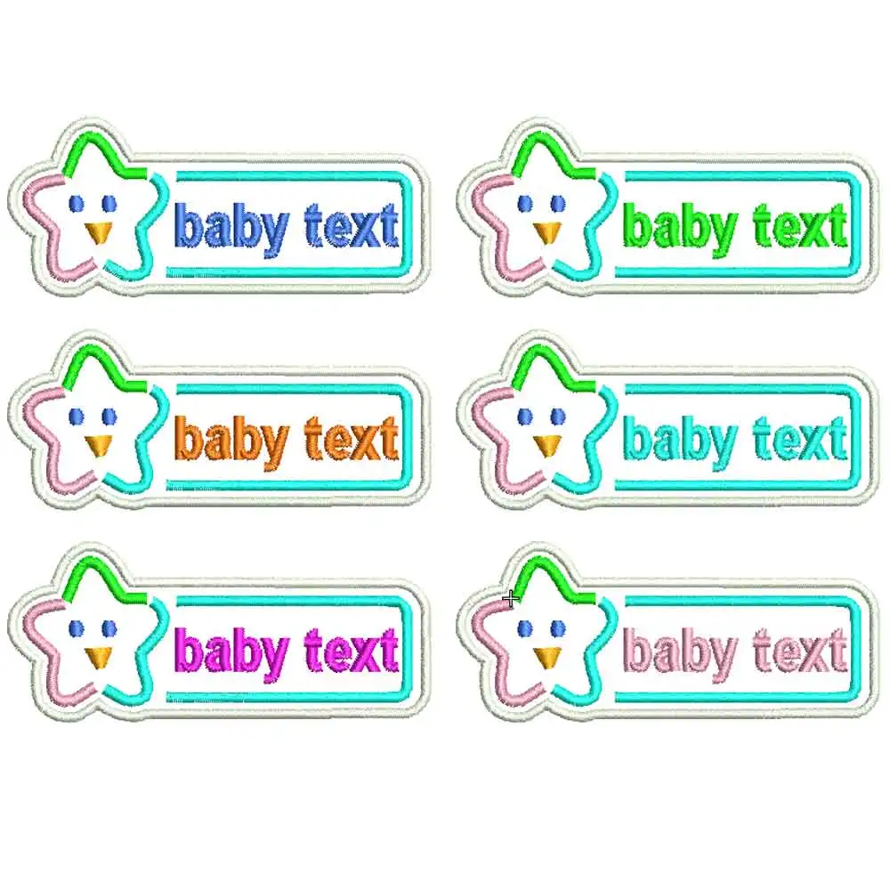 Custom Kindergarten Baby Name Patch Star Embroidery Iron on Backing Sewing Craft Garment Decor for DIY Accessories Supplies