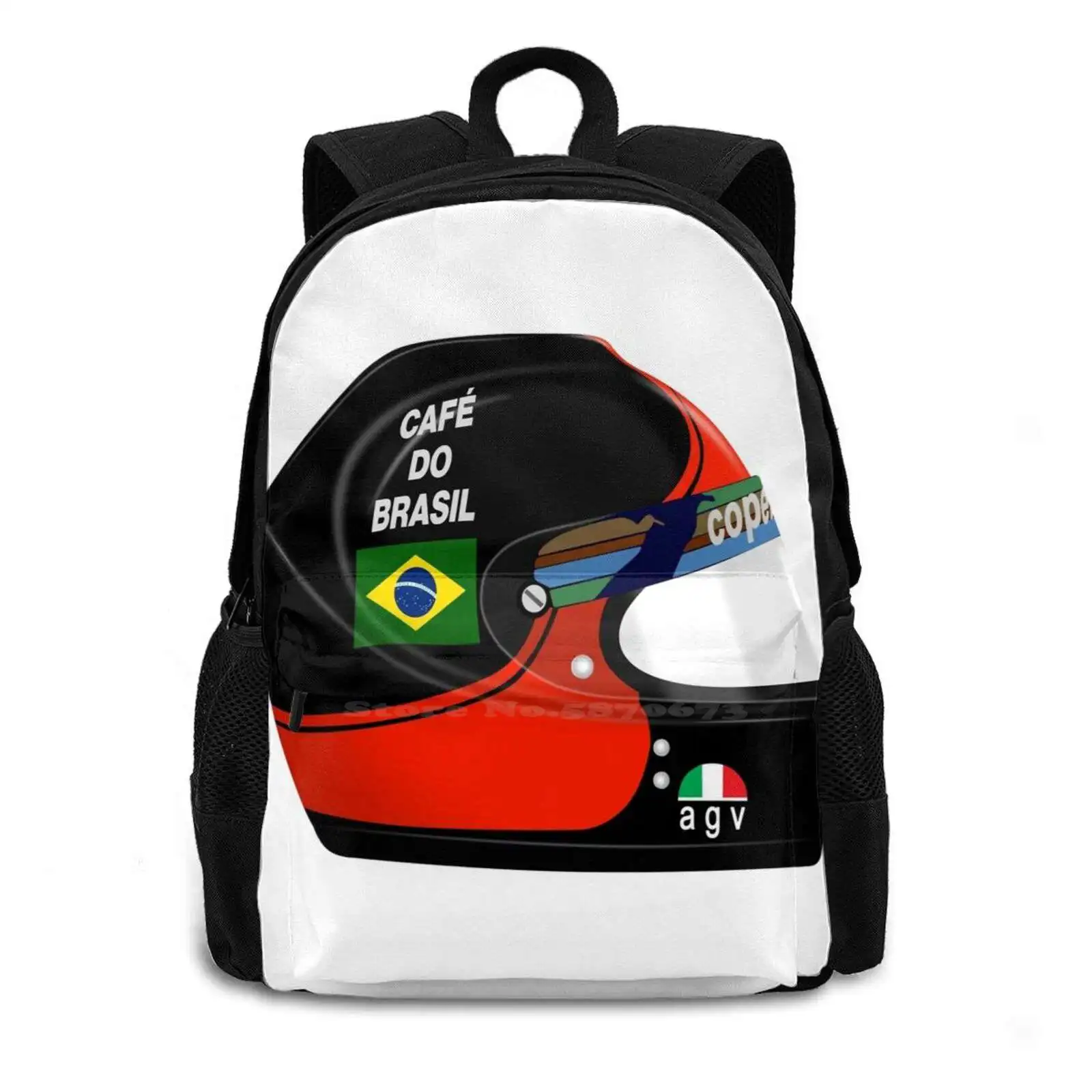 Emerson Fittipaldi Helmet Hot Sale Schoolbag Backpack Fashion Bags Emerson Fittipaldi Motor Racing Grand Prix Auto Sport