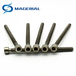 M6 M8 M10 Titanium Bolts 100mm 110mm 120mm Original Ti Color Not Polished Hexagon Socket Titanium Screws Fastener DIN912 1Piece