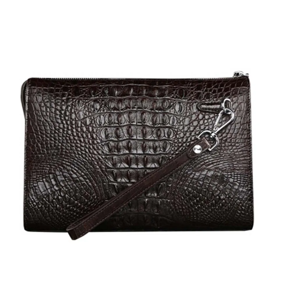 menggeka crocodile skin  male  Handbag  high-capacity  business  Men clutch  bag  leisure time male crocodile  bag   men bag