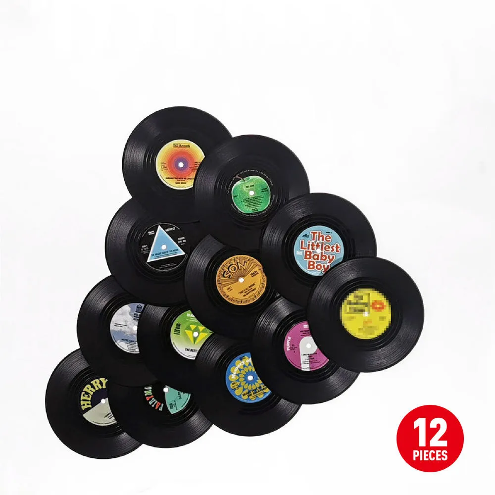 1/6/12 Pcs Retro Record Mat podkładka pod mysz Funny Absorbent nowość Vinyl mata na stół ochrona pulpitu domowe artykuły biurowe